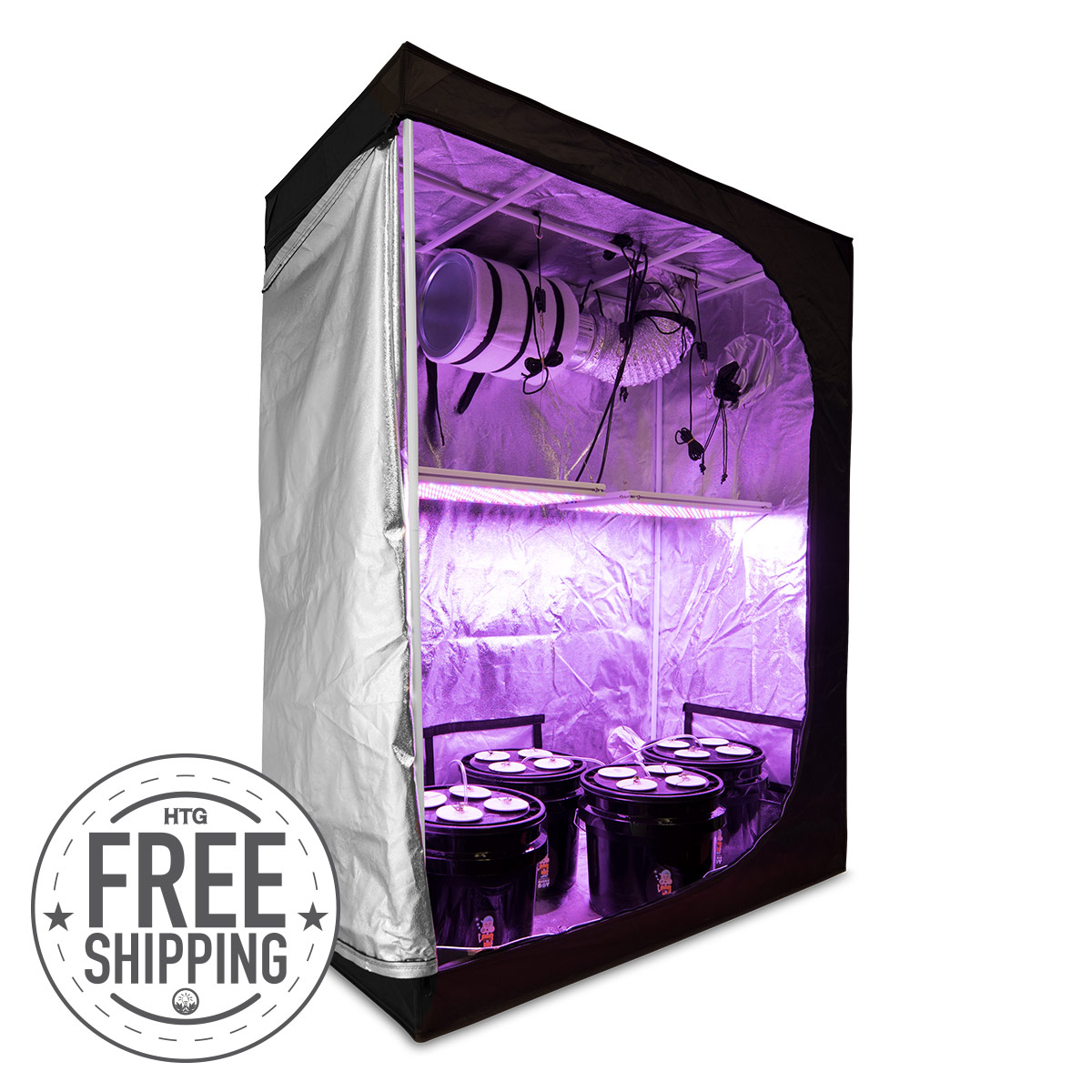 Hydro Grow Room Kit - 2x4 LED Grow Light & Tent Package | HTG Supply